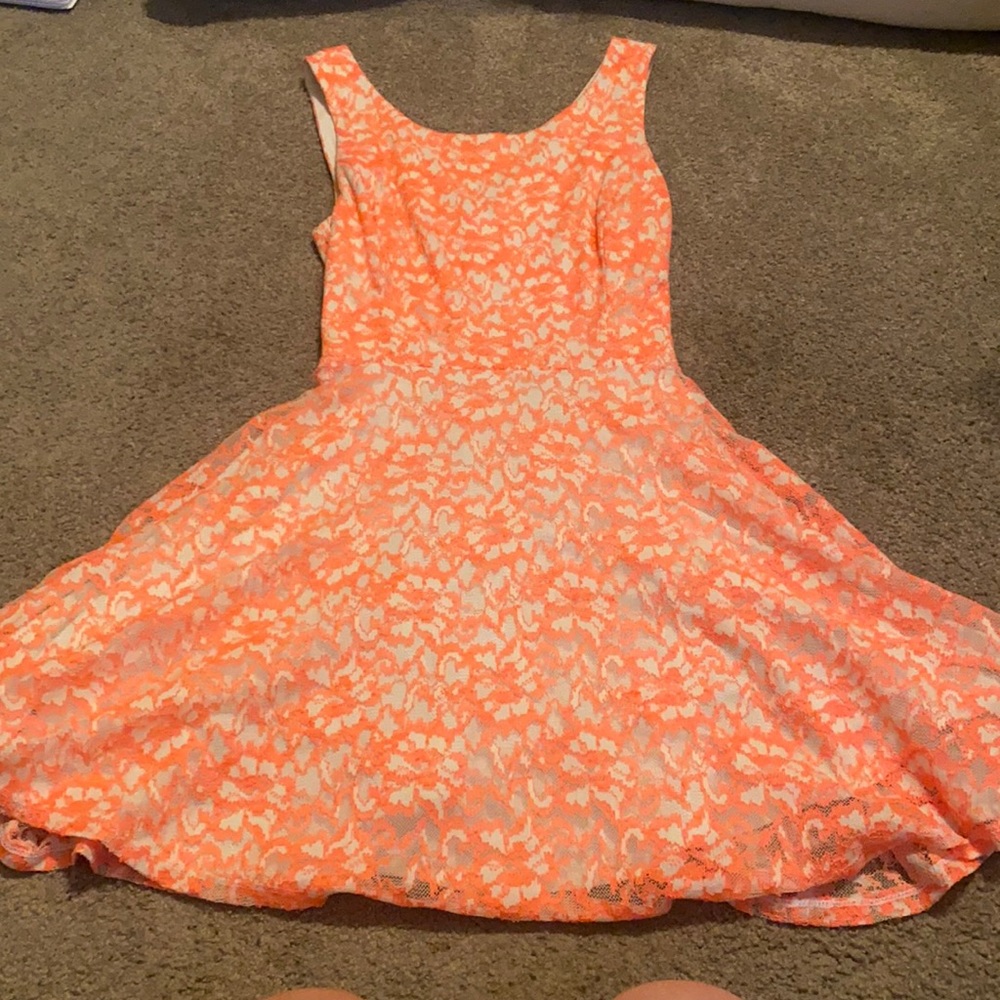 Orange and white dress